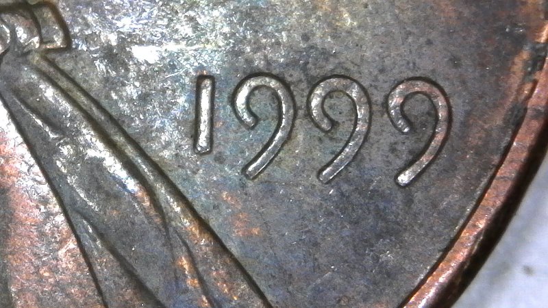 1999-P-Lincoln-Memorial-Cent-With-Nice-Column-Bar-DDR-To-The-Left